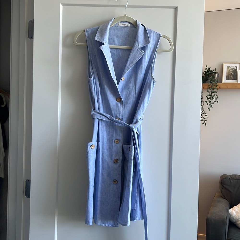 Mango belted button down summer dress